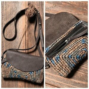 Free People We The Free Rider Raffia Crossbody NWT